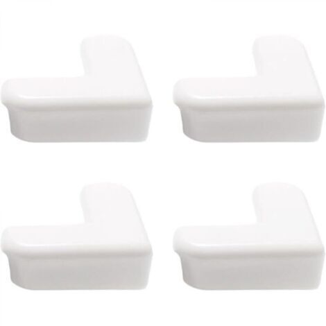 Lot de 4 protections d'angle blanc PVC - Protections d'angle meuble autocollant bureau