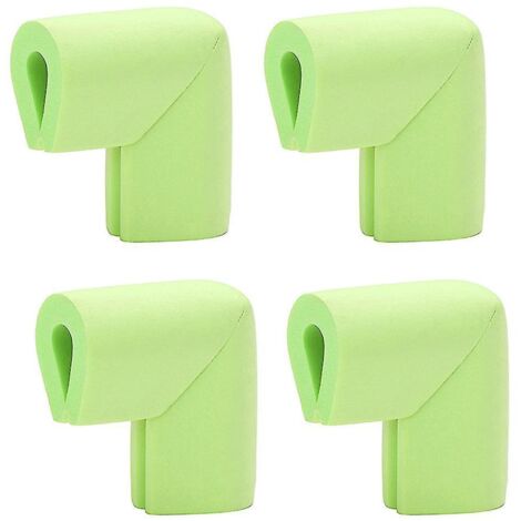 Lot de 4 protections d'angle en caoutchouc souple anti-collision pour la sécurité des enfants (vert)