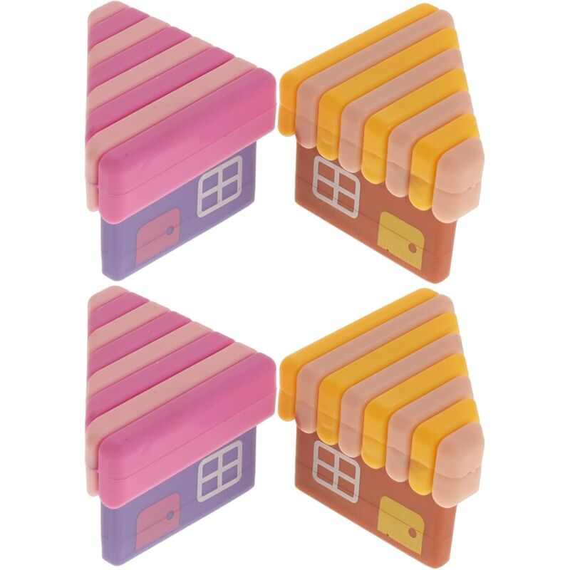Lot de 4 Protections d’Angles pour Meubles en PVC Élastique Coussinets Anti-Collision Bébé Couleurs Lumineuses Rose et Jaune Protège-Coins Sécurisés