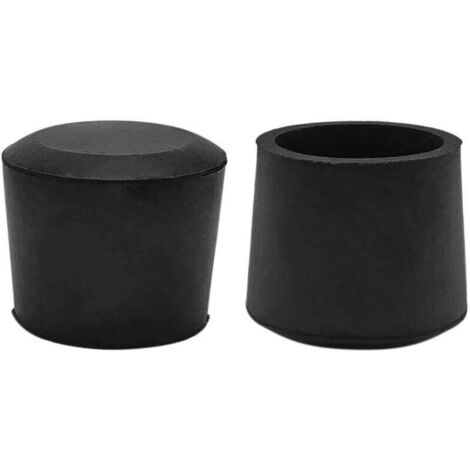 Lot de 4 Protections de Sol Rondes antidérapantes en Caoutchouc pour Pieds de Chaise Noir 28 mm