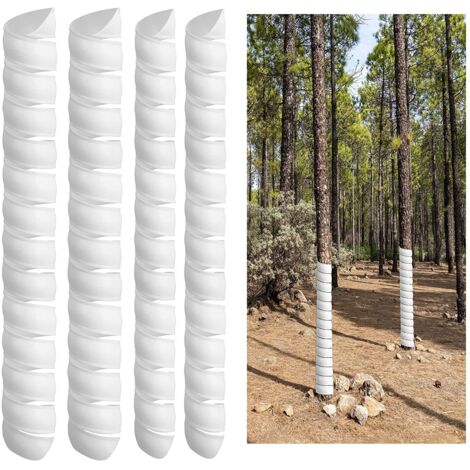 Lot de 4 protège-troncs d'arbre – Protège-arbres en spirale en plastique, protège-plantes et protège-arbres pour plantes de taille-bordures, 2 tailles