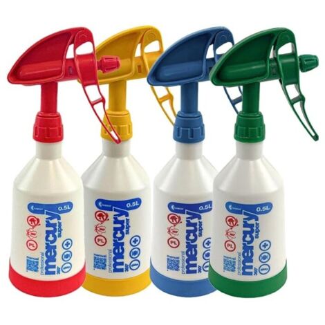Lot de 4 Pulvérisateurs à main - MERCURY PRO - Pulvérisateurs de 500 ML