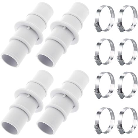 (Lot de 4) Raccord adaptateur pour tuyau de piscine 1-1/4« ou 1-1/2 » pour aspirateur de piscine, raccord adaptateur pour tuyau d'aspirateur de piscine en plastique pour aspirateur de piscine