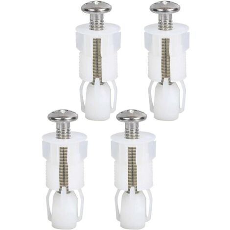 Lot de 4 raccords et fixations de siège de toilette, vis de couvercle de toilette, kit de pièces de rechange universelles pour abattant de toilettes, kit de pièces de rechange pour couvercles de