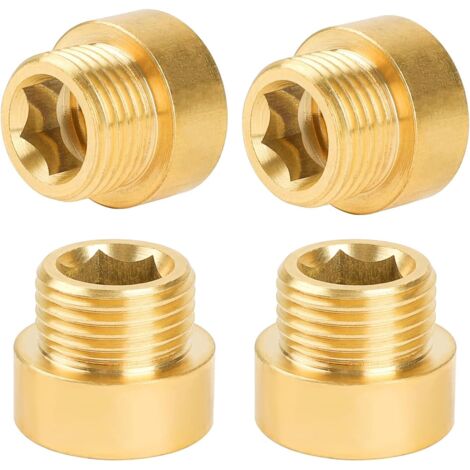 Lot de 4 Rallonge G1/2, Laiton Filetage Intérieur Extérieur, Tube 10mm pour Eau Potable Chauffage