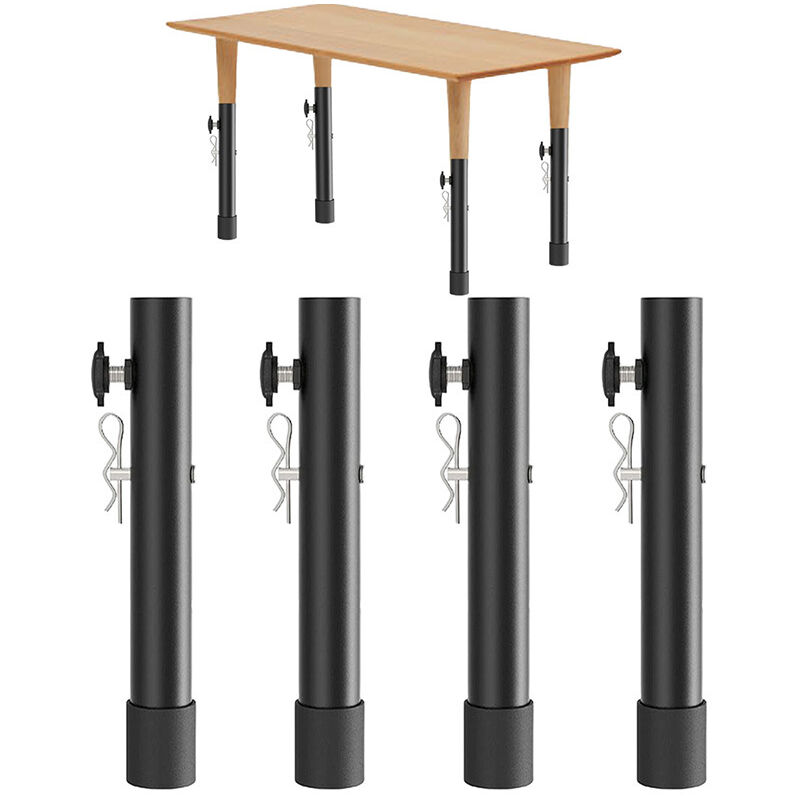 Shmshng - Lot De 4 Rallonges De Pieds De Table Pour Tables Pliantes Pour Pieds Pliés Et Droits, Rehausseurs De Pieds De Table Pliables Réglables,