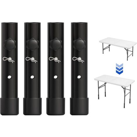 Lot De 4 Rallonges De Pieds De Table Pour Tables Pliantes Pour Pieds Pliés Et Droits, Rehausseurs De Pieds De Table Pliables Réglables, Pour Une Hauteur De  (19,8 Cm) MINKUROW