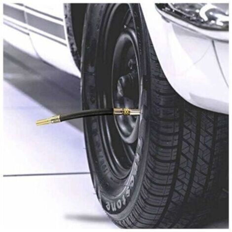 Lot de 4 rallonges de valve de pneu, valve de pneu flexible 150 mm avec 2 supports