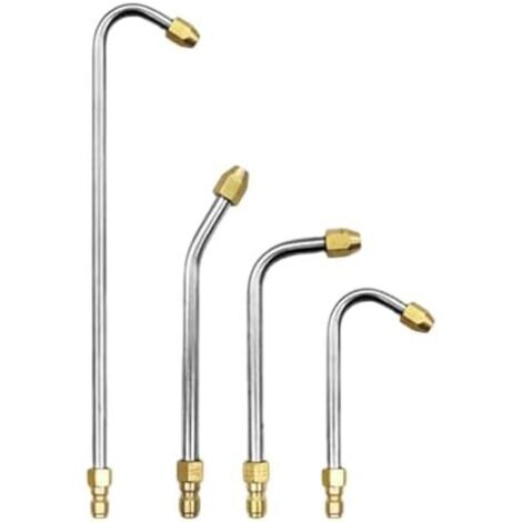 Lot de 4 rallonges incurvées pour nettoyeur haute pression - Pour jardin, terrasse, voiture, maison