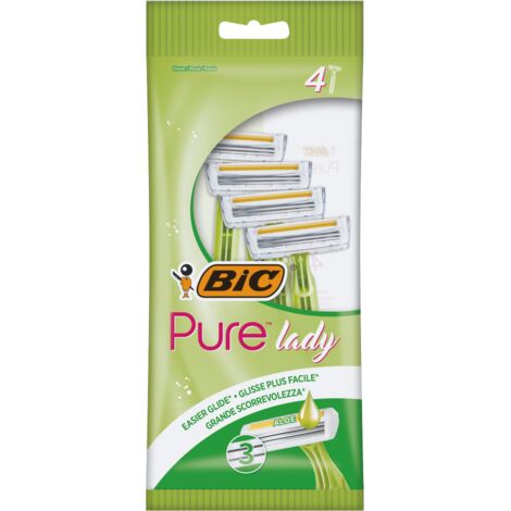 Lot de 4 rasoirs monobloc Bic Pure Lady