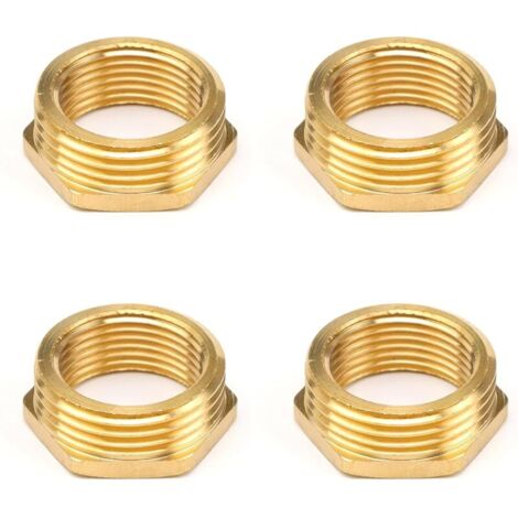 Lot de 4 réducteurs en laiton - Filetage extérieur - 1" vers 3" - 4" - Raccord fileté en laiton - 3/4" femelle vers 1" mâle - Pour raccord de tuyau