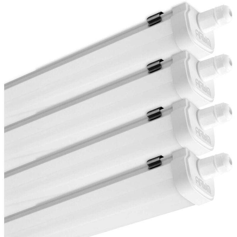 Lot de 4 Reglettes led Etanche Panama 120cm 40W IP65 Interconnectable Température de Couleur: Blanc neutre 4000K