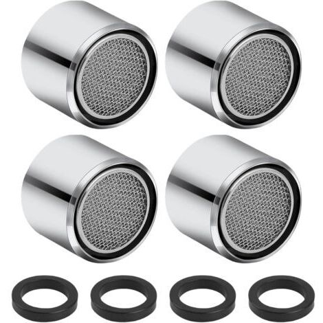Lot de 4 régulateurs de jet M22, aérateurs pour robinets d'évier de cuisine, filtre avec boîtier en laiton chromé, filetage intérieur économiseur d'eau, pour salle de bain, cuisine