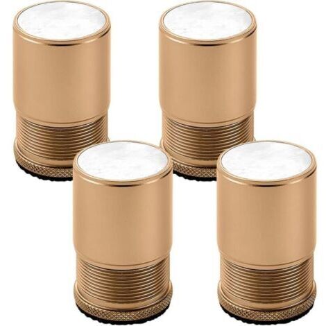 Lot de 4 Rehausseur de Meubles Réglable Métal, Rehausseur Pieds de Lit, Pieds de meubles pour Chaise, Table, Canapé, Caisson, Armoire de salle de bain, Doré, hauteur de 4.7cm-7.9cm, diamètre 40mm