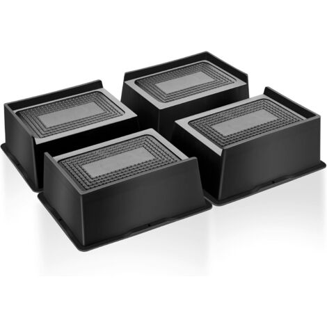 Lot De 2 Rehausseurs De Lit Rectangulaires - 8 Cm / 3,1 Pouces - Noir - Acier
