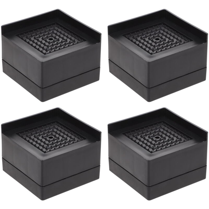Lot de 4 rehausseurs de lit robustes pour cadre de meuble (noir)