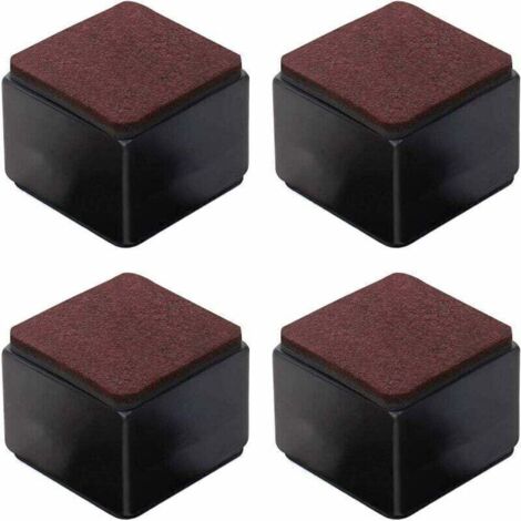 Lot de 4 rehausseurs de meubles autocollants en acier au carbone - 50 mm de hauteur pour lits, canapés, armoires - Carrés noirs,