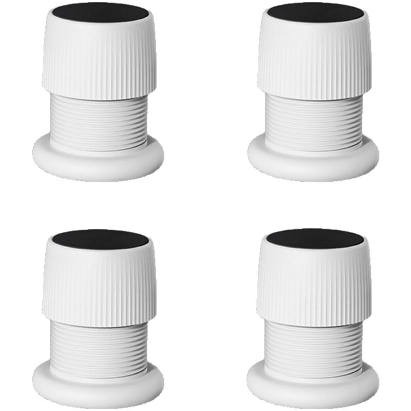 Lot de 4 Rehausseurs Réglables Antidérapants pour Meubles, 4,1 à 6,3 cm pour Canapé, Lit, Table, Chaise, Blanc