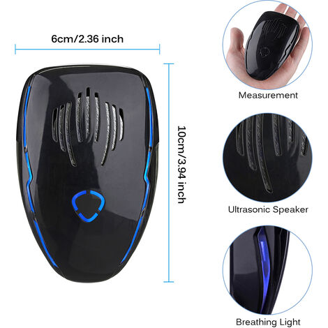 Lot de 4 Répulsif pour rats souris animaux Slience 80-120 m² répulsif antiparasitaire à ultrasons animal insecte araignée rat rongeur mouches Fantablau