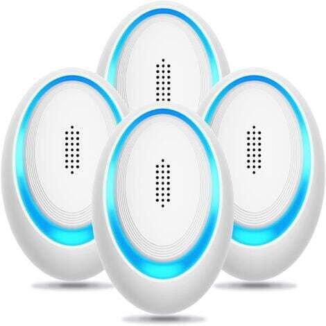 Lot de 4 répulsifs à ultrasons pour insectes, piège électronique à souris pour l'intérieur, insert répulsif contre les moustiques et les araignées, répulsif efficace contre les rongeurs