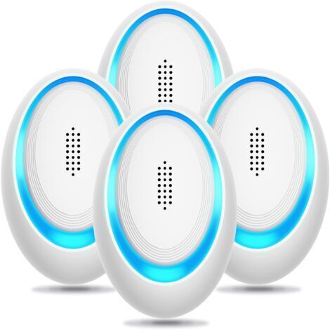 Lot de 4 répulsifs à ultrasons pour insectes, piège électronique à souris pour l'intérieur, insert répulsif contre les moustiques et les araignées, répulsif efficace contre les rongeurs