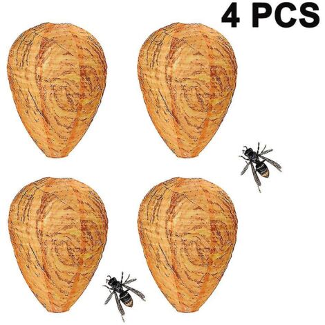 Lot de 4 répulsifs anti-guêpes imperméables et suspendus, en tissu non toxique, pour la maison et le jardin - Jaune