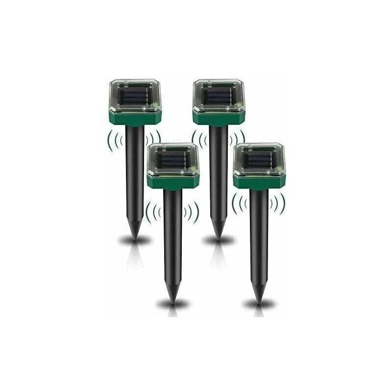 Coocheer - Lot de 4 répulsifs solaires à ultrasons pour souris, répulsifs solaires d'extérieur pour taupes, campagnols, gaufres, serpents et autres