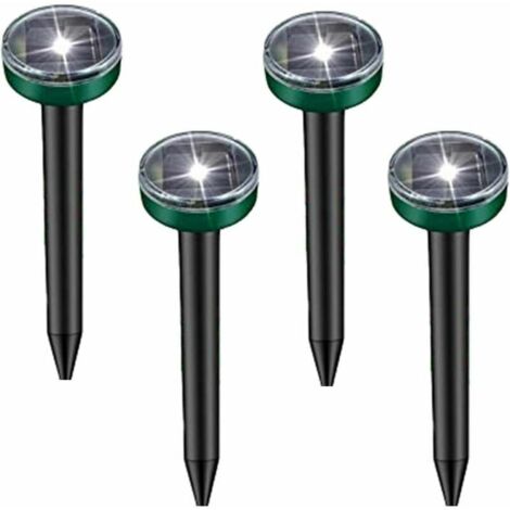 Lot de 4 répulsifs solaires à ultrasons pour taupes, répulsifs à ultrasons pour chats, répulsifs solaires pour souris