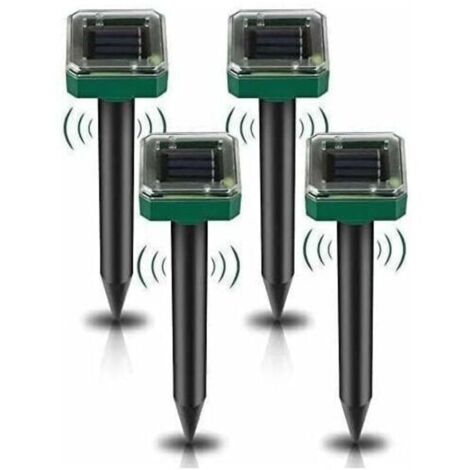 Lot de 4 Répulsifs Solaires à Ultrasons, Répulsif Anti-Taupes Solaire Souris Repeller Exterieur pour Jardins Taupes Campagnols Gophers Serpents ou Autres Autres Rongeurs,