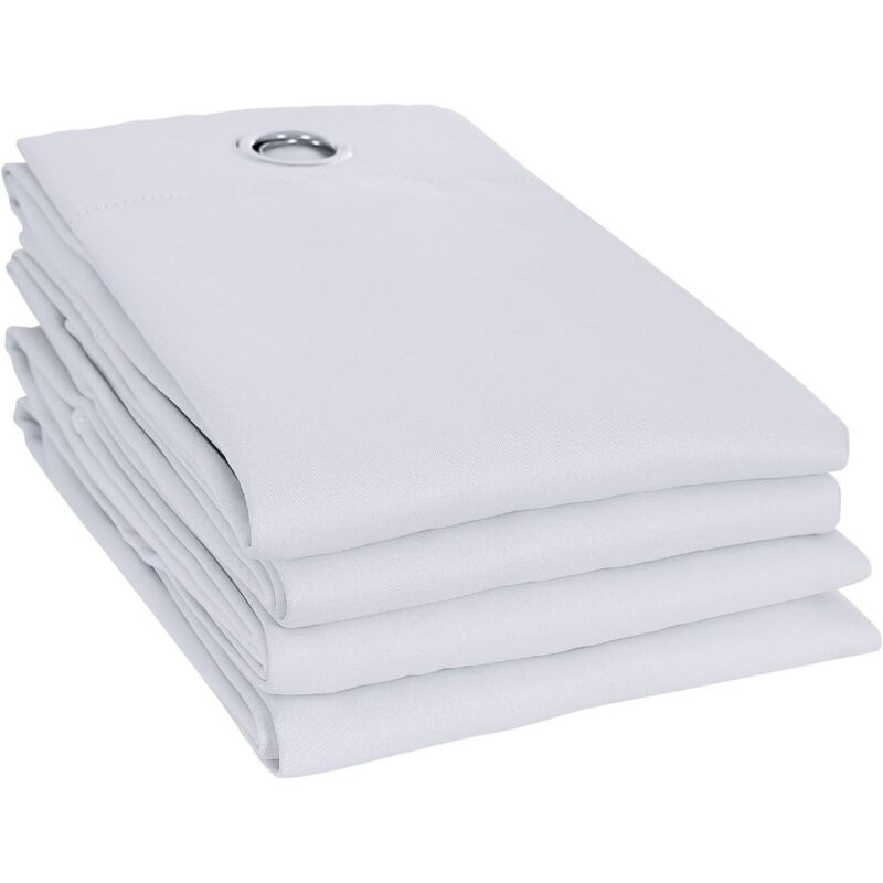 Lot de 4 Rideaux Occultants à Œillets - 135 x 240 cm - Couleur Gris pâle