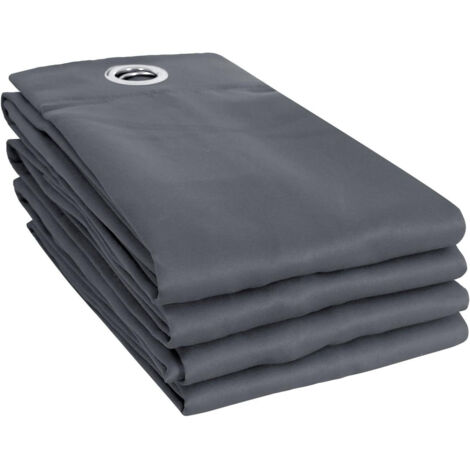 Lot de 4 Rideaux Occultants à Œillets - 135 x 240 cm - Couleur Anthracite
