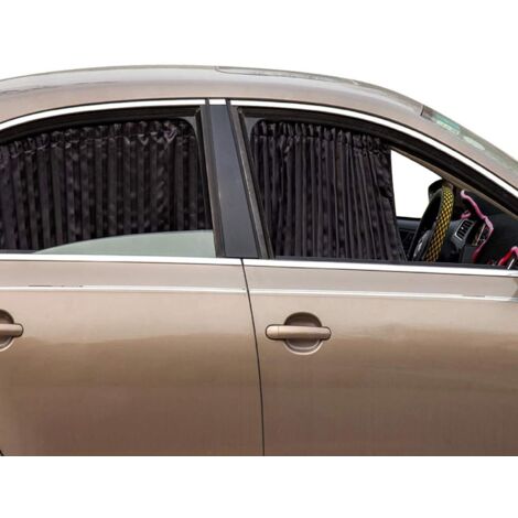 Lot de 4 rideaux occultants noirs pour voiture protection solaire et intimité dans véhicule