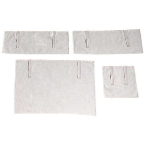 Lot de 4 Rideaux pour Lit Cabane Enfant "Charlotte" Beige