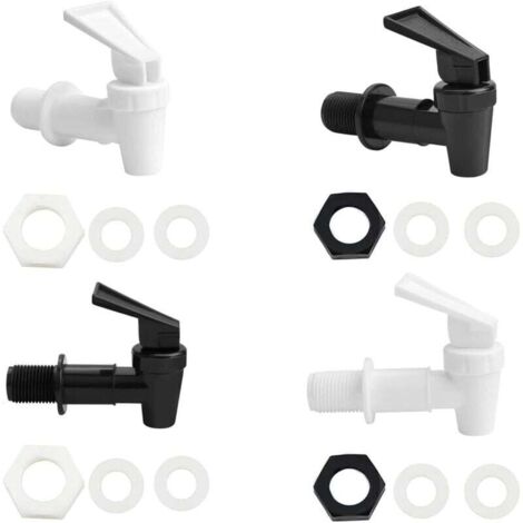 Lot de 4 robinets en plastique pour distributeur de boissons, robinet de remplacement pour fût de bière et fontaine à jus