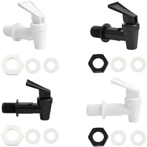 Lot de 4 robinets en plastique pour distributeur de boissons, robinet de remplacement pour fût de bière et fontaine à jus