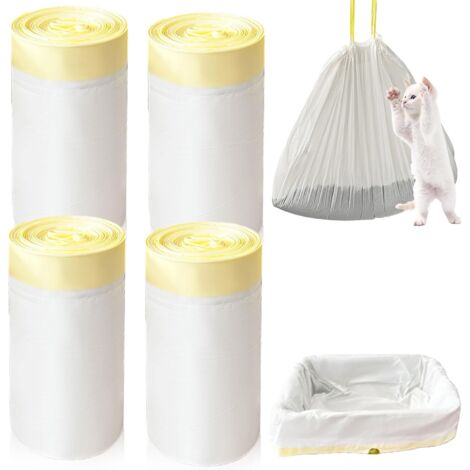 Lot de 4 rouleaux de 40 sacs à litière pour chat - 104 x 45 cm - XXL - Auto-nettoyants - Résistants à la déchirure - Sacs à litière pour chat