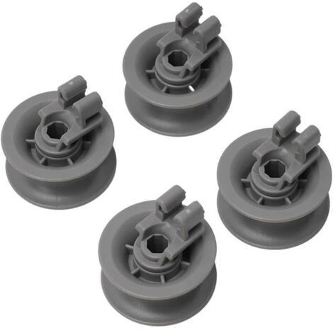 Lot de 4, Roulette pour panier supérieur de lave-vaisselle Compatible avec Boschh, Métal, Gris