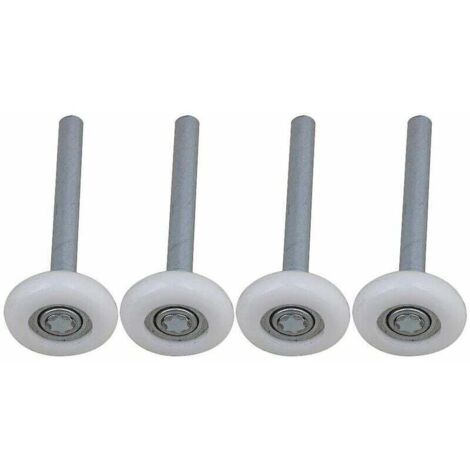 Lot de 4 roulettes de porte de garage en nylon à roulement à billes scellé avec tige de 105 mm