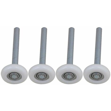Lot de 4 roulettes de porte de garage en nylon à roulement à billes scellé avec tige de 115 mm