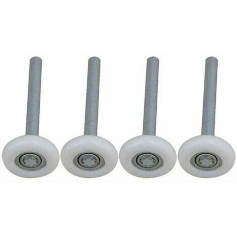 Lot de 4 roulettes de porte de garage nylon – Roulement à billes scellé – Tige 115mm – Pour portes automatiques et en bois massif