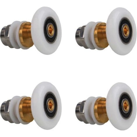 Lot de 4 roulettes de rechange pour porte coulissante, compatibles avec la plupart des douches, cabines de douche et hammams.
