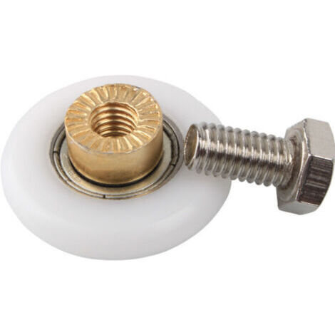 Lot de 4 roulettes de rechange pour porte de douche coulissante avec vis M4 Diamètre 20 mm