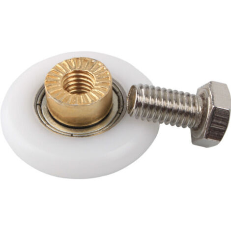 Lot de 4 roulettes de rechange pour porte de douche coulissante avec vis M4 Diamètre 20 mm