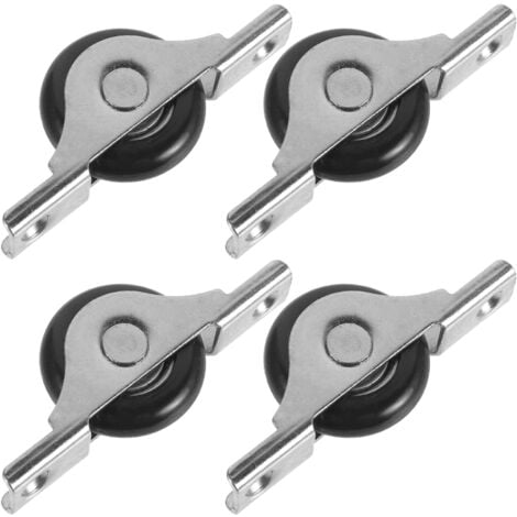 Lot de 4 roulettes de rechange pour porte de placard, dispositif de suivi de défilement en métal et nylon