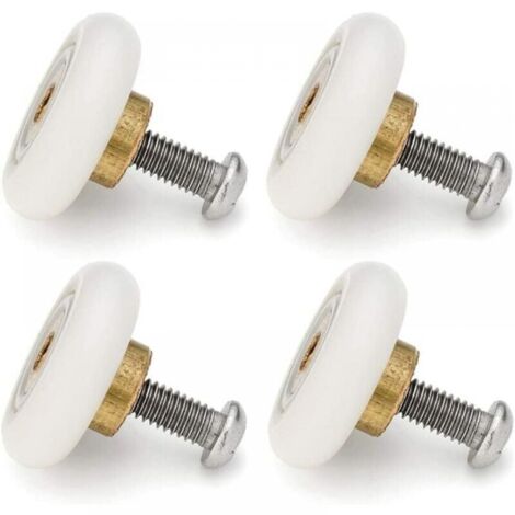 Lot de 4 roulettes de rechange pour portes de douche coulissantes, diamètre 20mm