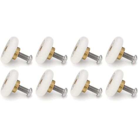 Lot de 4 roulettes doubles pour porte de douche, roues poulies de 20 mm de diamètre, pièces de rechange haut et bas pour salle de bain (23 mm-8 pièces-modèle B)