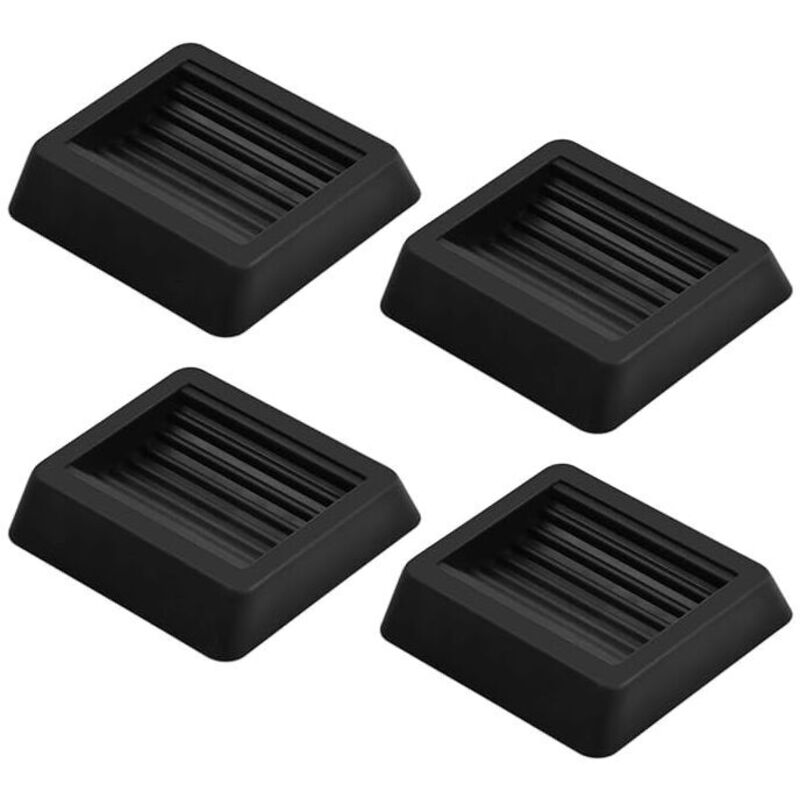 Lot de 4 roulettes noires antidérapantes en caoutchouc, protections de sol pour pieds de chaise, coussins de chaise, gobelets en caoutchouc pour