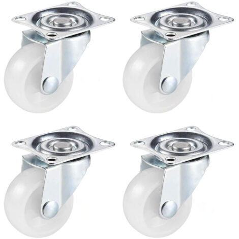 Lot de 4 Roulettes Pivotantes 40mm Sans Frein - Sans Traces au Sol pour Meubles Lourds