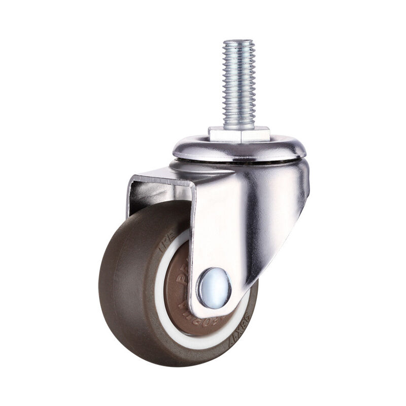 ZVD - Lot de 4 Roulettes Pivotantes pour Meubles - Caoutchouc Souple, Filetage M6 x 15mm, Filetage tpe, Mini Roulettes de Meubles (25mm)