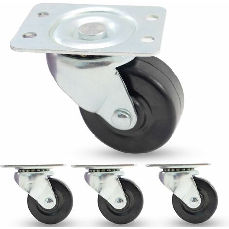Lot de 4 roulettes pivotantes robustes avec plateau supérieur 5,1 cm, 2 Inch